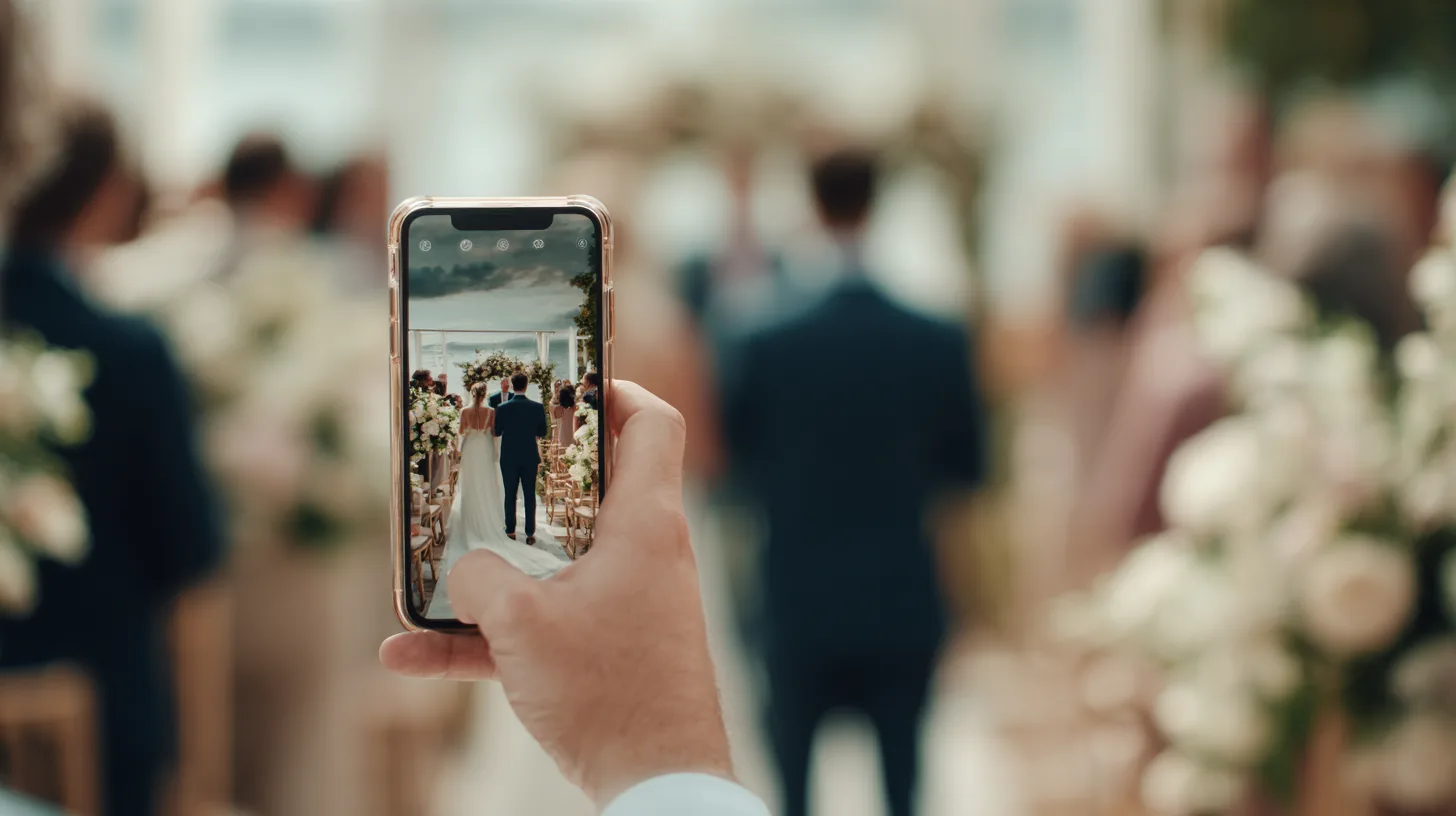 A guest filming the first dance