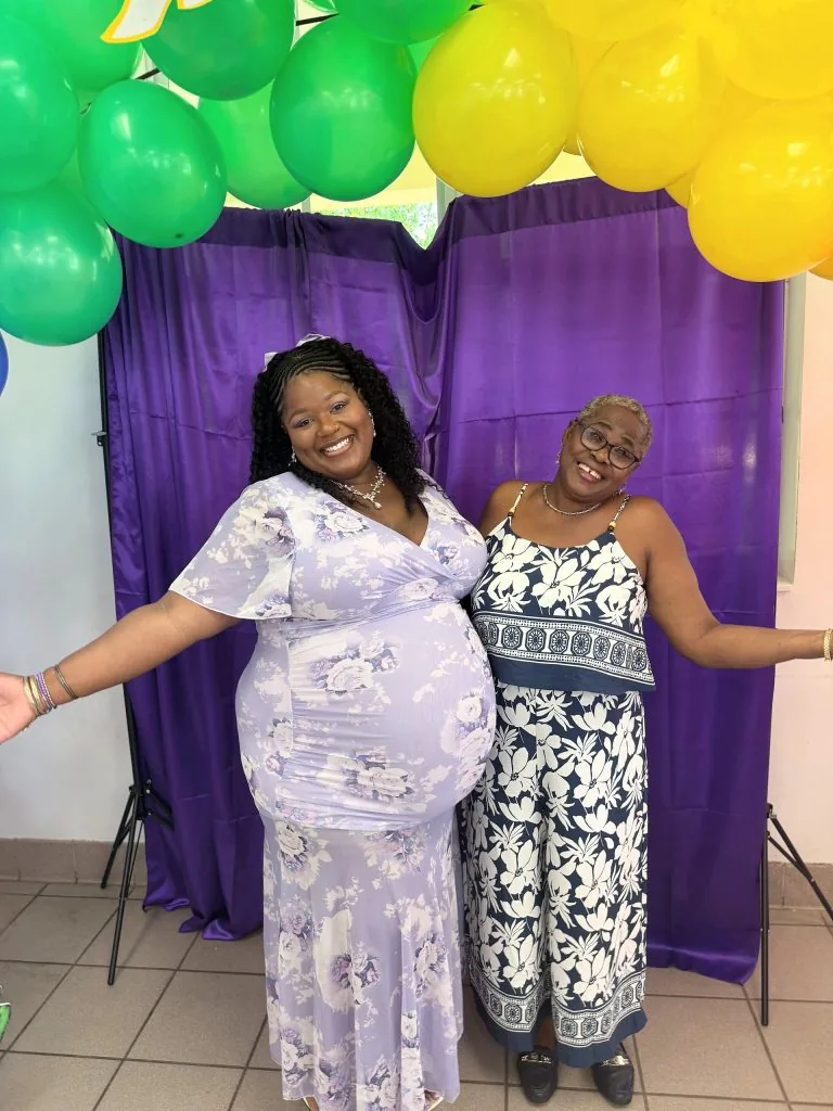 Under the balloon arch