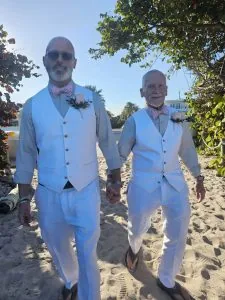 Down the sand together