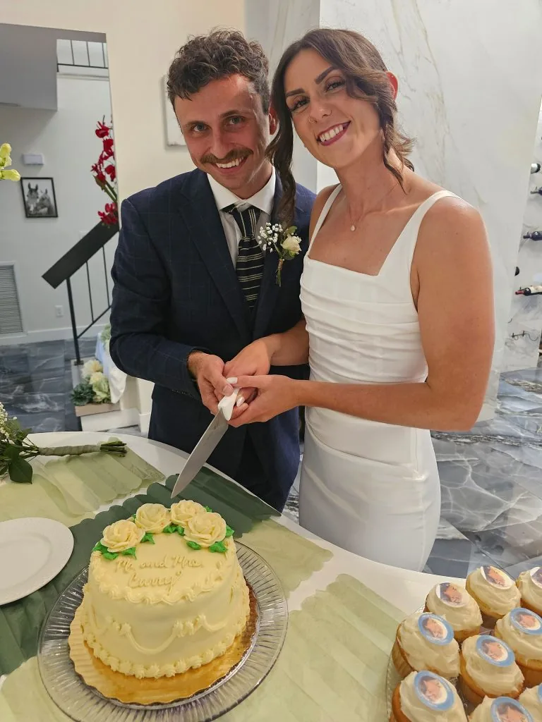 Cutting the cake