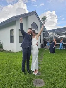 Married, on the lawn