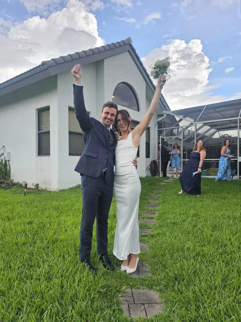Married, on the lawn