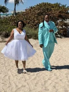 Married, on the sand
