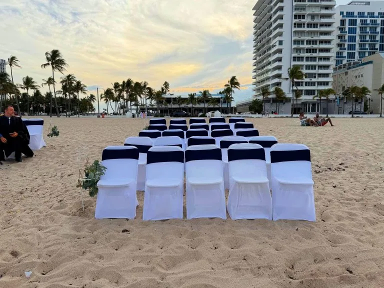 Set up and waiting, at sunset
