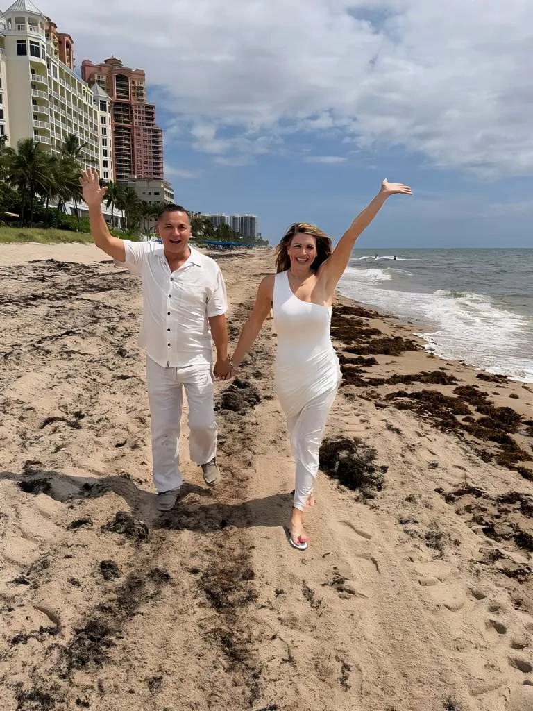 Barefoot on the sand
